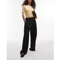 Topshop High Waist Double Pleat Trouser - Black
