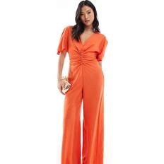 Orange Jumpsuits & Overalls ASOS Petite Ruched Front Cut Out Back Jumpsuit - Orange