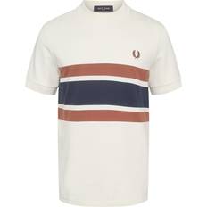 Fred Perry Natural T-shirts Fred Perry Panelled T-Shirt - Light Ecru