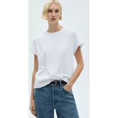 Mango Dam T-shirts Mango Premium T-shirt Dam Kortärmade - Vit