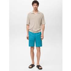 Mango Herr Shorts Mango Aquablå Shorts Med Knytning I Midjan Del Av Set