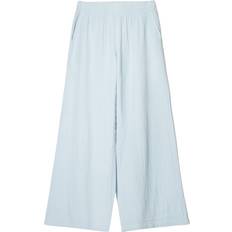 Modal Trousers & Shorts Bershka Crinkle Wide Leg Trousers - Blue