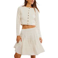 Women Cardigans Free People Women's Sydney Shrunken Cardigan - Optic White