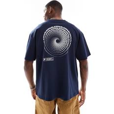Luna Kortærmet T-shirt Med Oversized Logo - Marineblå