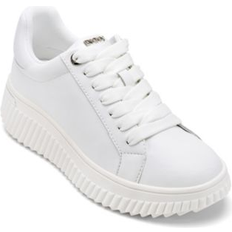 Womens white platform DKNY Women's Lobeco Lace-Up Platform Sneakers - White