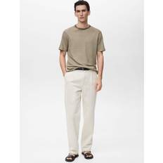 Mango T-shirt Med Smalle - Grønne/Hvide Striber