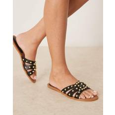 Glamorous Tofflor & Sandaler Glamorous Platta Sandaler Med Nitar - Svart