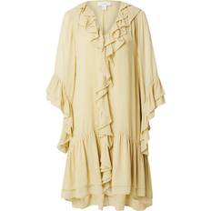 & Other Stories Coctailkjole Transparent Chiffon Med Flæser Lys Beige
