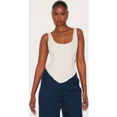 White Shapewear & Under Garments PrettyLittleThing Cream Boned Dip Hem Longline Corset - White