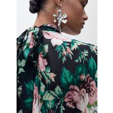 Mango Long Flower Earrings - Silver