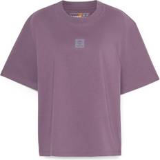 Timberland Dame Tøj Timberland Women's Stack Logo Short Sleeve Tee T-shirt - Grå/Mørkelilla