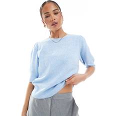 Blue - Women Jumpers Only 3/4 Sleeve Knitted Jumper - Light Blue