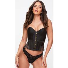 Satin Shapewear & Undertøj Ann Summers Black Everlasting Satin Lace Corset Top