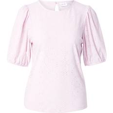 Genbrugsmaterialer Bluser Vila Rund Halsudskæring Top Med Korte Ærmer - Rosa