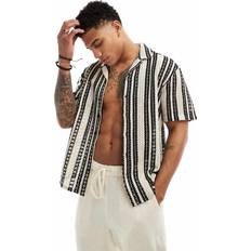 Only & Sons Crochet Shirt Beige/Black Stripe