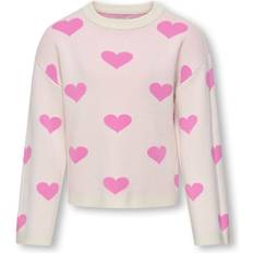 158/164 Striktrøjer Kids Only Bluse - Strik - Birch/Heart Fuchsia Pink