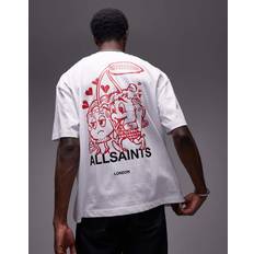 AllSaints Men Clothing AllSaints Breakup Organic Cotton Oversized Crew T-Shirt - White/Multi