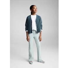 Turquoise Trousers Children's Clothing Mango Frayed Low-Rise Skinny Jeans - Turquoise