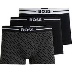 Orange Men's Underwear BOSS 3-Pack Bold Boxer Trunks - Black