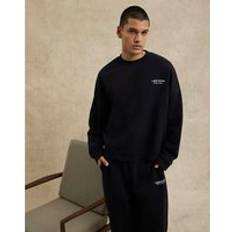 Jumpers River Island Mens River Island Oversized Luminis Studios Sweatshirt - Black