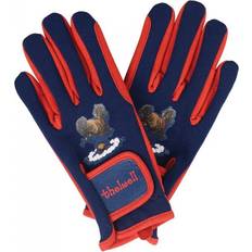 HY Kids Thelwell Practice Makes Perfect Riding Gloves - Navy/Red