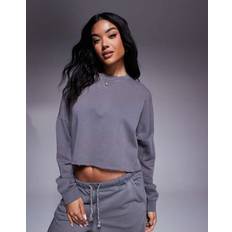 Jumpers River Island Chopped Sweatshirt Co-Ord - Dark Grey