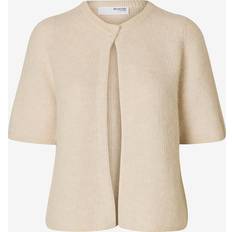 Selected Femme Slfsia Ras 2/4 Rib Knit - Grå
