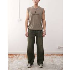 Looser Bleksvarta Baggy Jeans - Grön