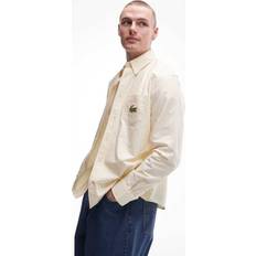 Lacoste Yellow Shirts Lacoste Long Sleeve Shirt Vertical Stripes - Yellow/White
