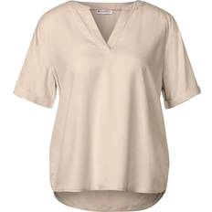 Street One Bluse in Unifarbe - Beige