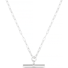 Smycken Orelia Halvlångt Halsband Sterlingsilver Med Grov T-stav - Silverpläterat