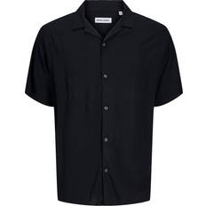 Herre - Viskose Skjorter Jack & Jones JjeJeff Solid Resort Shirt Black
