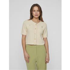 Genbrugsmaterialer Trøjer Vila Cardigan Vitut S/S V-neck Knit Cardigan - Grå