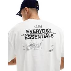 Oversized T-shirt i Hvid med Tekstprint på Ryggen