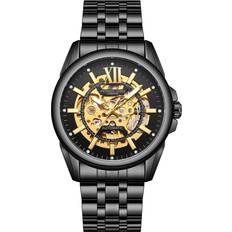 Anthony James Automatische skeleton mystique schwarz edelstahl anthony james
