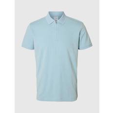 Selected Herr Pikétröjor Selected Fave Zip Polo Skjorte - Blå