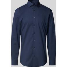 Eterna Slim Fit Performance Shirt - Navy Plain