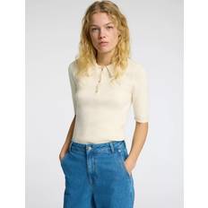 Viskose Polotrøjer Selected Femme Pullover Slfhelen - Creme