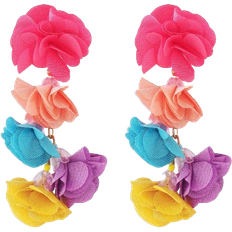 Shein pair Colorful Flower Tassel Earrings Exaggerated Vacation Style Eardrop