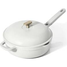 Beautiful White All-In-One 4 Qt Hero Pan w/Steam Insert 3 Pc Set with lid