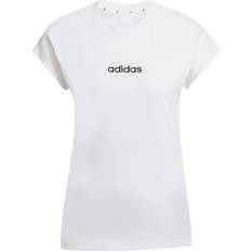 Adidas Dam T-shirts adidas Linear Cotton T-shirt - White/Black