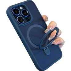 Shein PC Clear Matte Invisible Ring Holder Stand Case Compatible With IPhone Pro Plus Max Wireless Charge Glass Lens Cap Film Cover