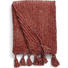 Dunelm Chunky Chenille Blankets Red (180x130cm)
