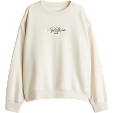 H&M Text-Motif Sweatshirt - Cream