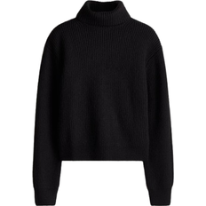 H&M Rib Knit Polo Neck Jumper - Sort