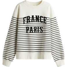 Stripes - Sweatshirts Jumpers H&M Dame Sweatshirt med crewhals - Hvit