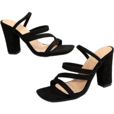 Shein New Square Toe Retro Strap Thick Heels Gladiator Sandals For Women