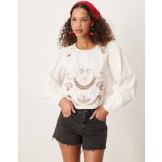 L Blouses JDY Crochet Detail Blouse - White