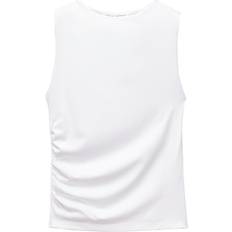Pull&Bear Formgivende Racertop - Hvid Polyamid