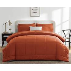 CozyLux Full Size Comforter Set 7 Pieces Burnt Orange Bed Linen Orange (243.8x205.7cm)